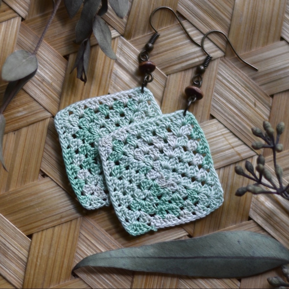 Jade Green Boho Earrings